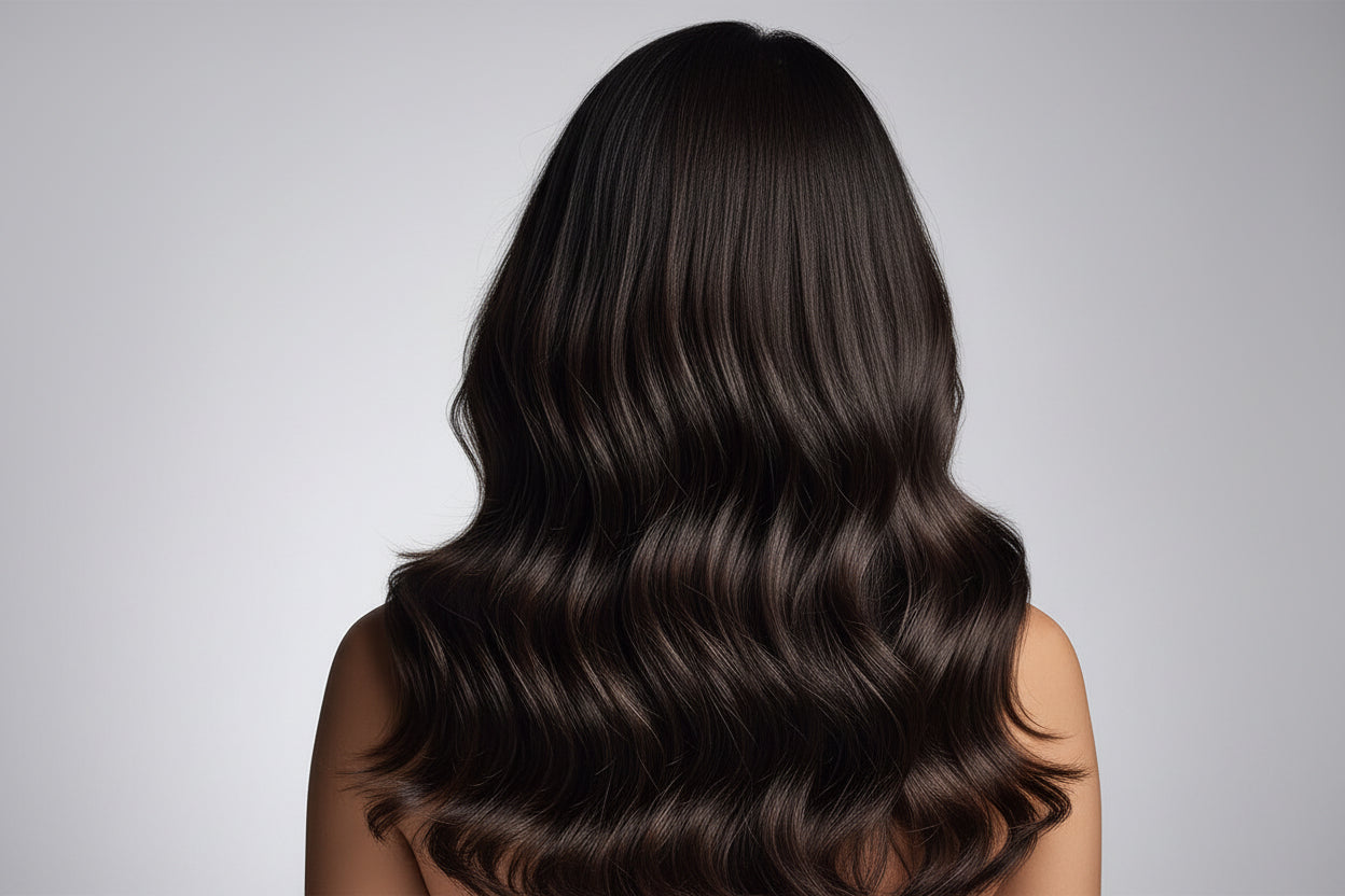 22 Inch Full Volume (Tape) Hair Extensions #1B Dark Brown