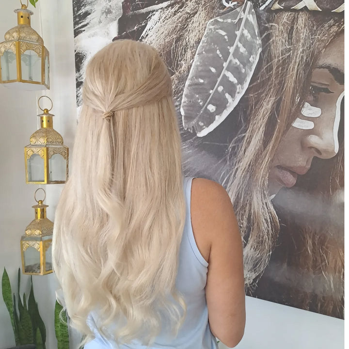 22 Inch Full Volume (Tape) Hair Extensions #613 Platinum Blonde